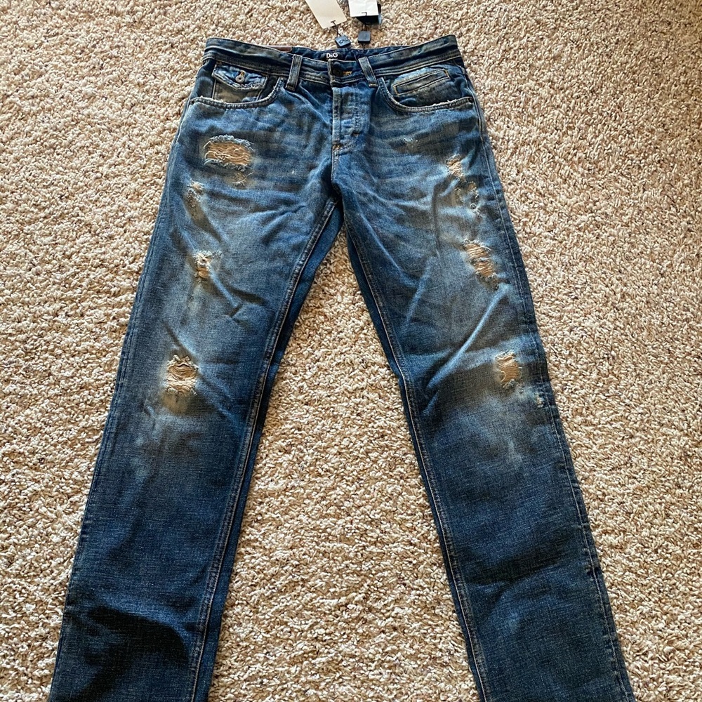 D&G Destroyed Boyfriend Jeans
